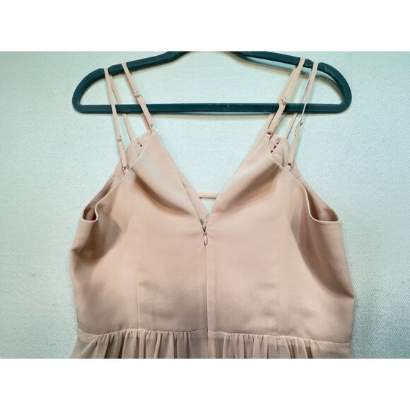 BCBGGeneration Womens Fit & Flare Chiffon Mini Dress Size 10 Pink Strappy Pleat - Picture 11 of 11